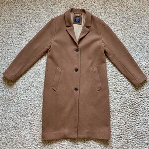 Abercrombie & Fitch Wool-Blend Dad Coat Women’s size M Brown